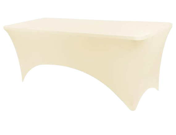 8ft Ivory Rectangular Spandex Tablecloth