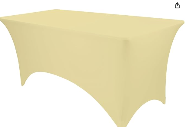 6ft Ivory Rectangular Spandex Tablecloth