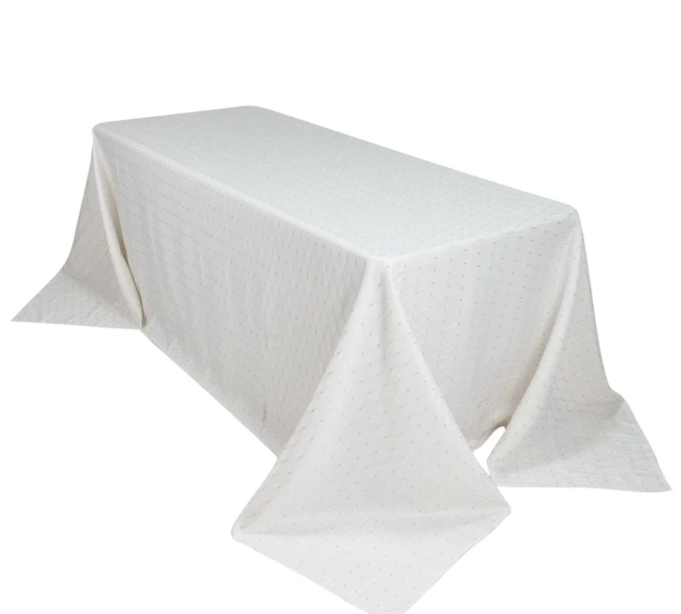 90x132 Rectangle Tablecloth White 
